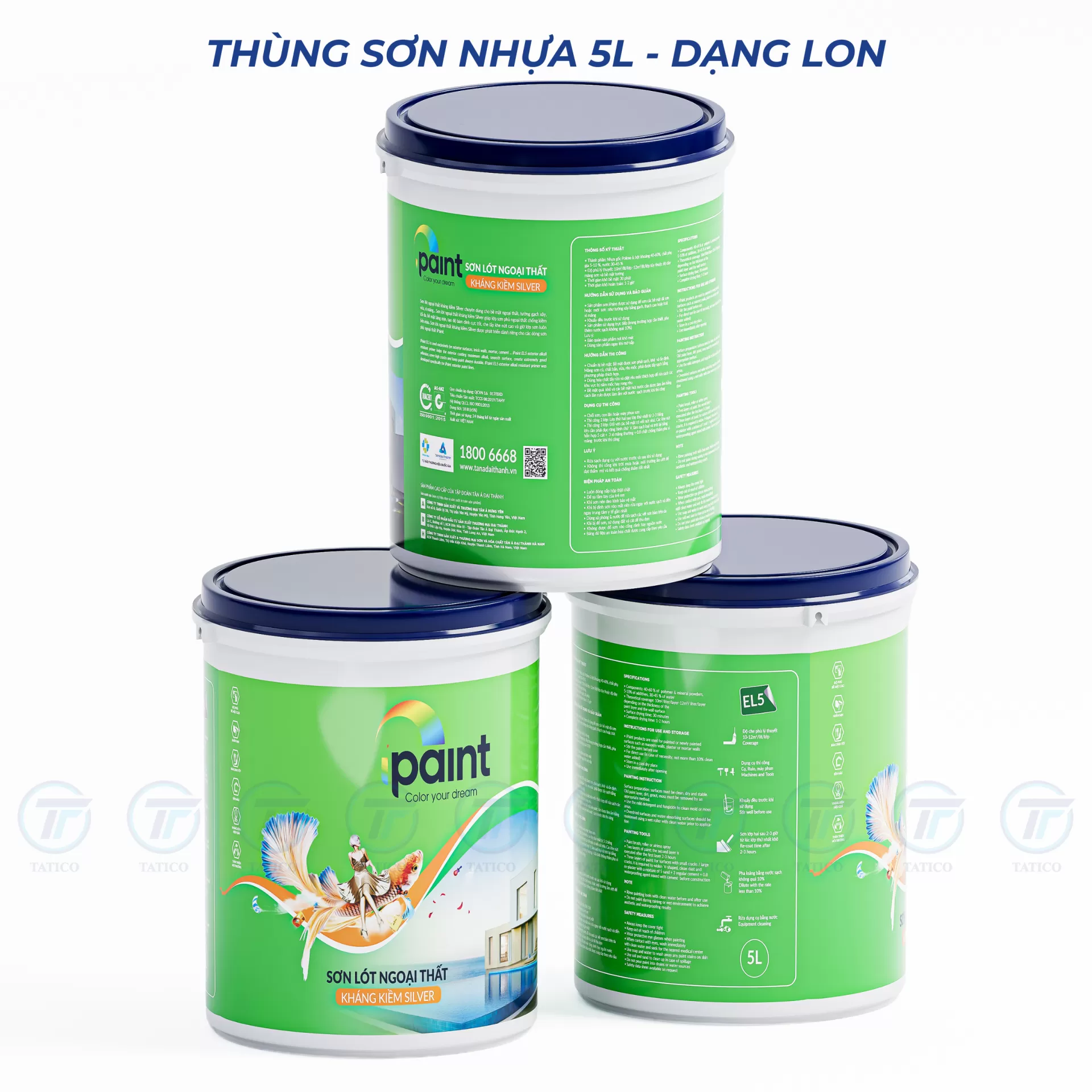 Vỏ thùng sơn nhựa 5L